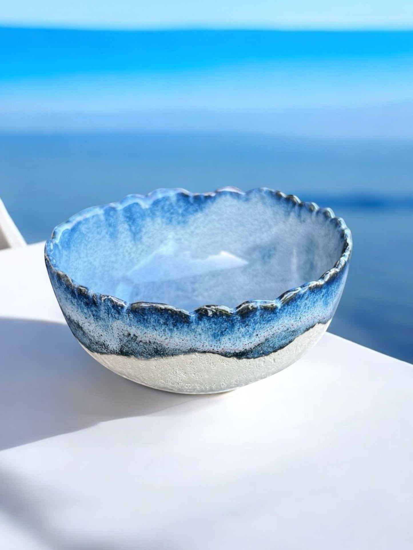 Artisanal Ceramic Bowl with Sea-Inspired Glaze