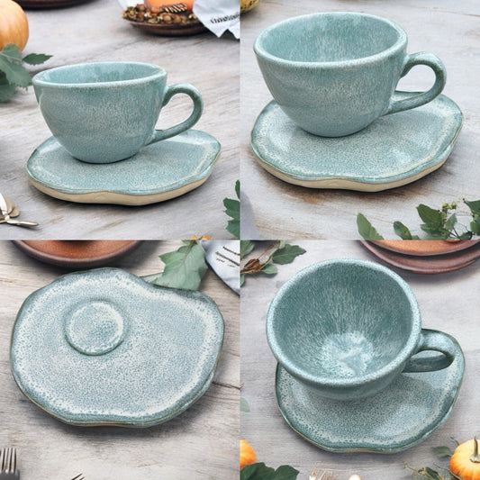 Ceramic Cappucino Cup & Saucer Set